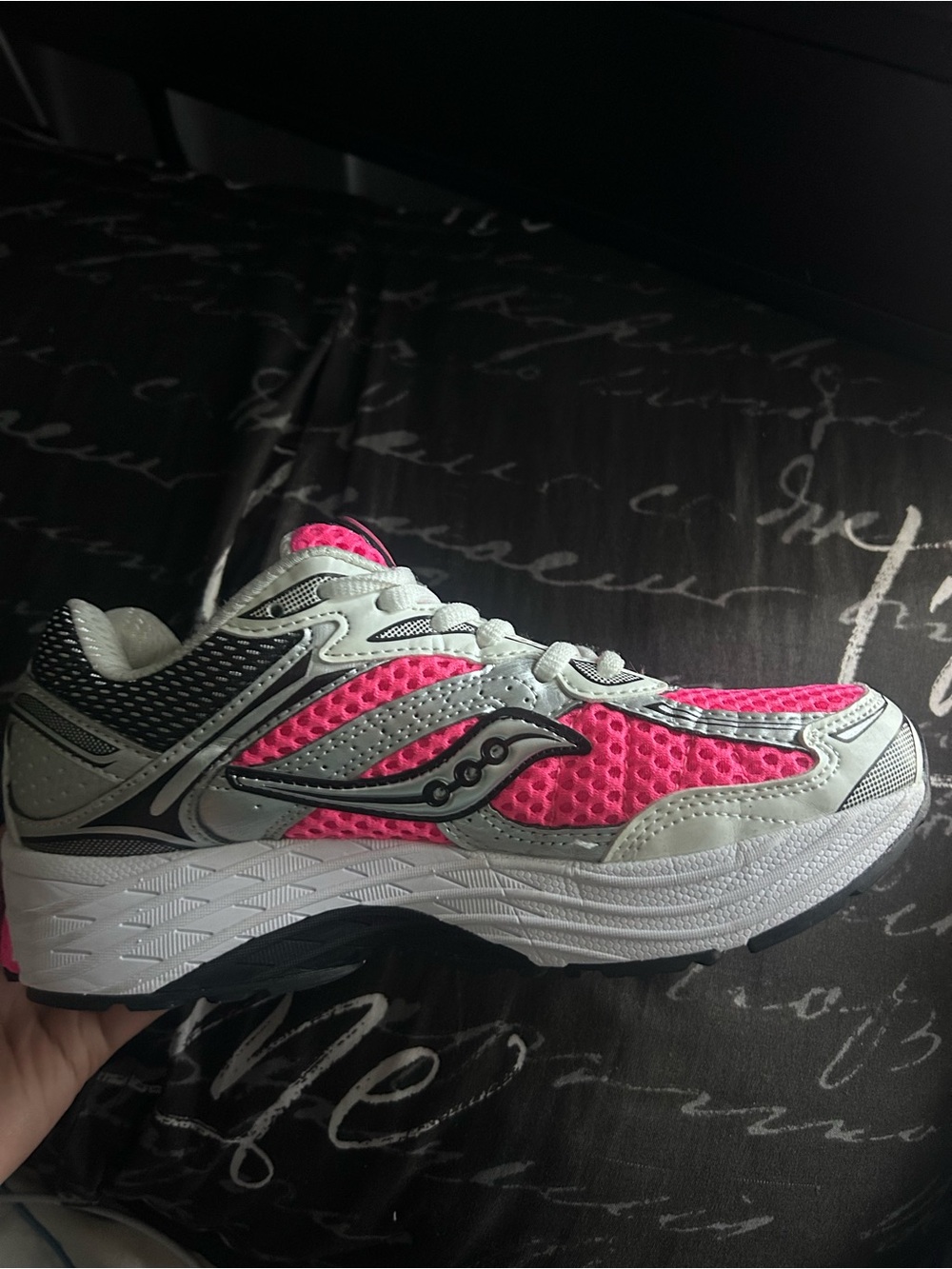 Saucony Women's Hot Pink and Silver Mesh Running Shoe
